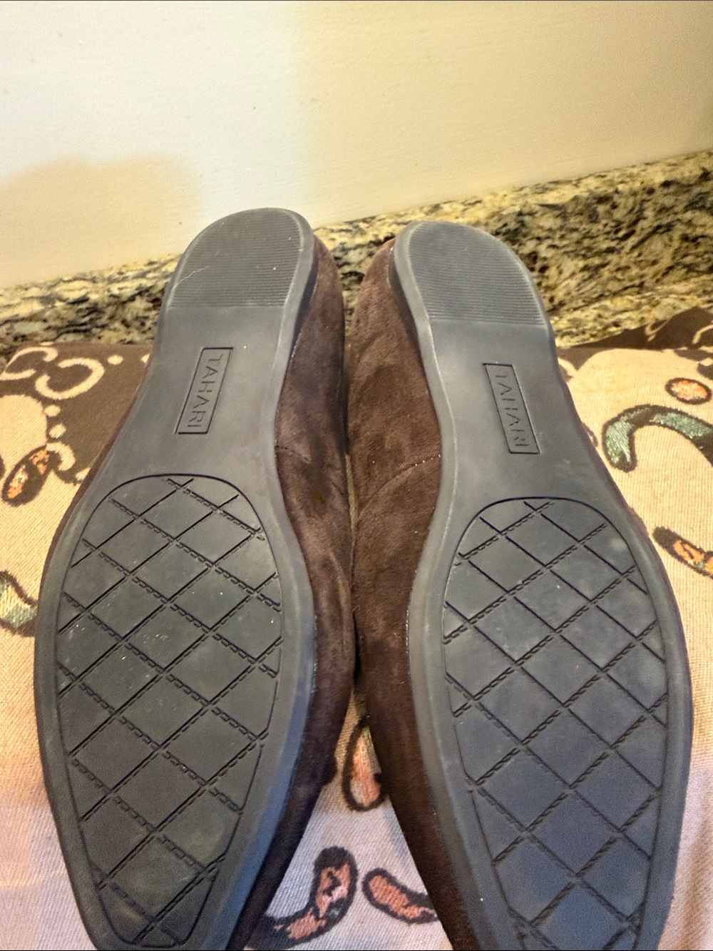 Tahari Brown Suede Loafers with Almond Toe - Picture 4 of 7